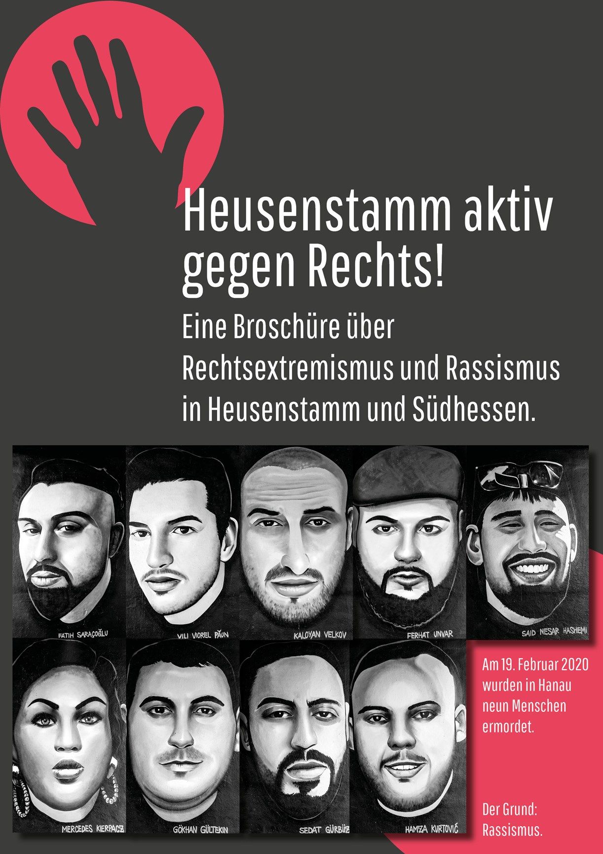 Cover der Broschüre „Heusenstamm aktiv gegen Rechts. Broschüre über Rassismus und Rechtsextremismus in Heusenstamm und Südhessen“